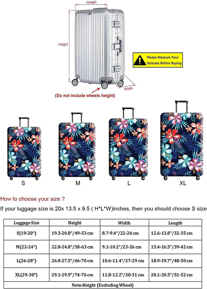 Gepäckabdeckung, waschechter Schutzkoffer-Cover - Reise-elastischer Spandex-Koffer-Protector mit 19
