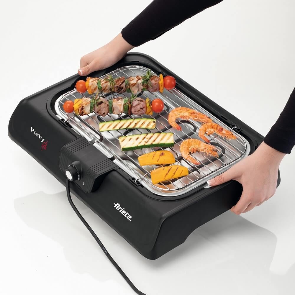 Ariete 00C073300AR0 Party Grill 733 - elektrischer Tischgrill, 2200 W, schwarz 723, 723
