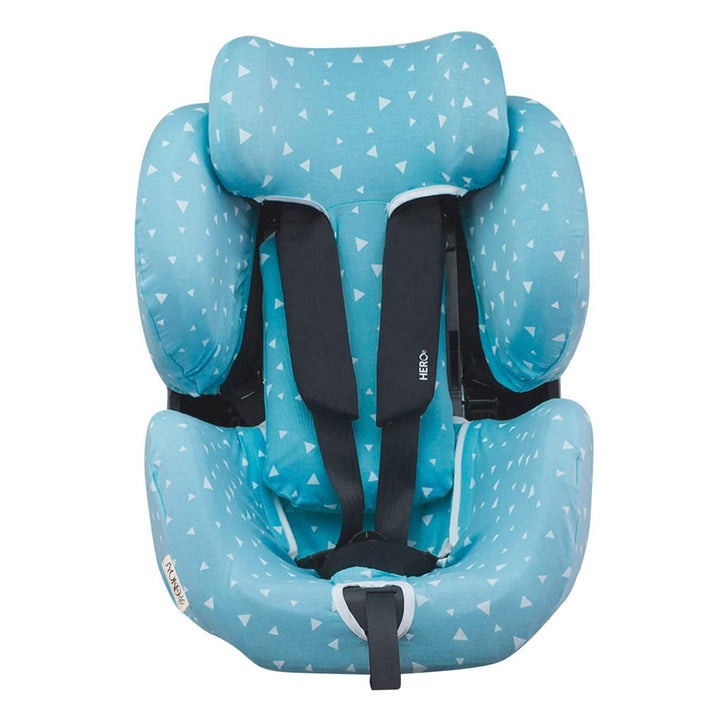 JYOKO Kids Baumwollbezug kompatibel mit Maxi Cosi Recaro Zero, I-Size (Autositzbezug, Blue Sparkles)