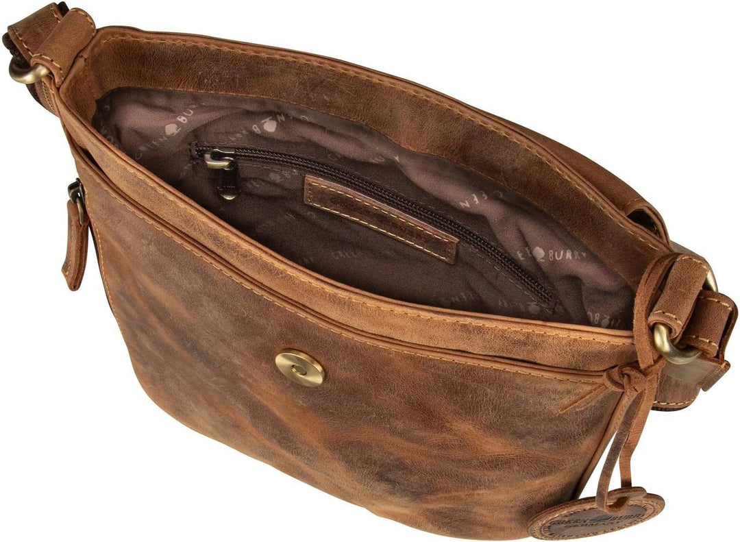 Greenburry Vintage Umhängetasche Leder 20 cm Braun, Braun