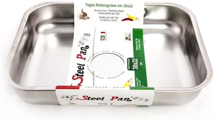 Steel STAHLPFANNE Antihaft hohe rechteckige Pfanne 30 Kochvorbereitung, Material, Multicolor
