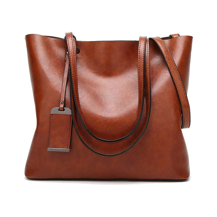 Coolives Tote Einkaufstasche aus PU-Leder für Damen, vertikale Handtaschen, Schultertasche, mit Schu