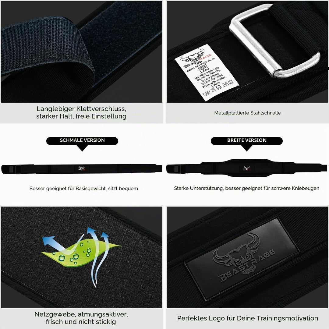 Gewichthebergürtel, Doppelkraft, gepolstert, 5,5 Neopren, für Rücken, Fitnessstudio, Bodybuilding, K
