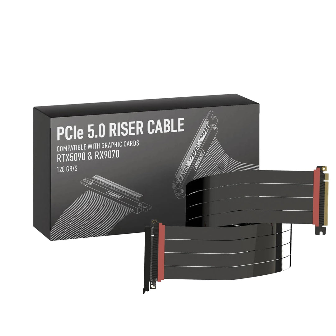 LINKUP - AVA5 PCIE 5.0 Riser-Kabel [90cm (Gesamtlänge 94cm)] RTX5090 RX9070 GPU Bereit | x16 128GB/s