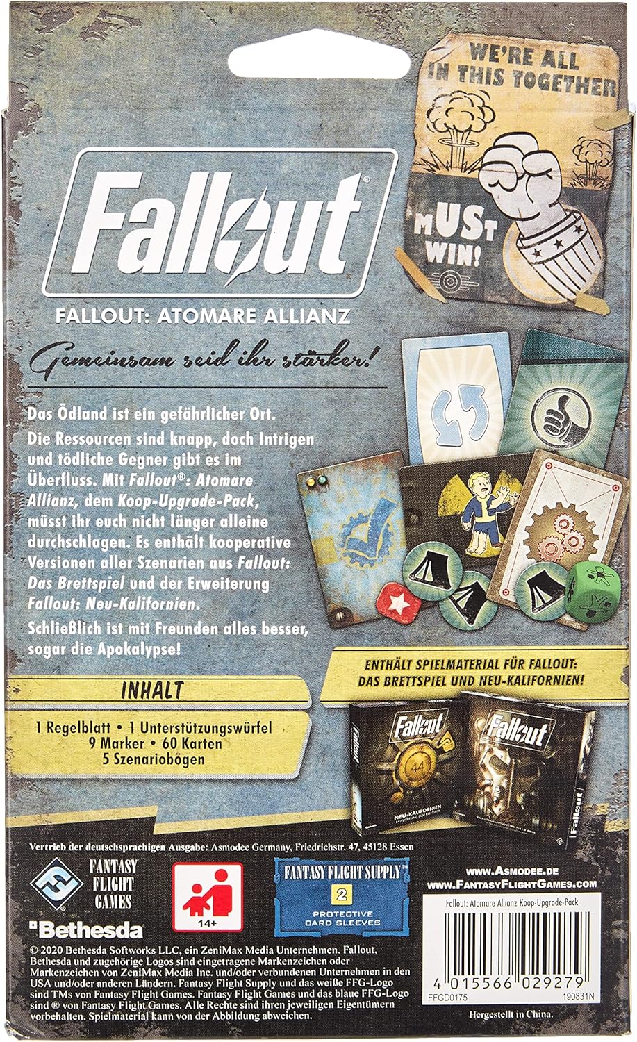 Fantasy Flight Games, Fallout – Atomare Allianz, Erweiterung, Expertenspiel, Strategiespiel, 1-4 Spi