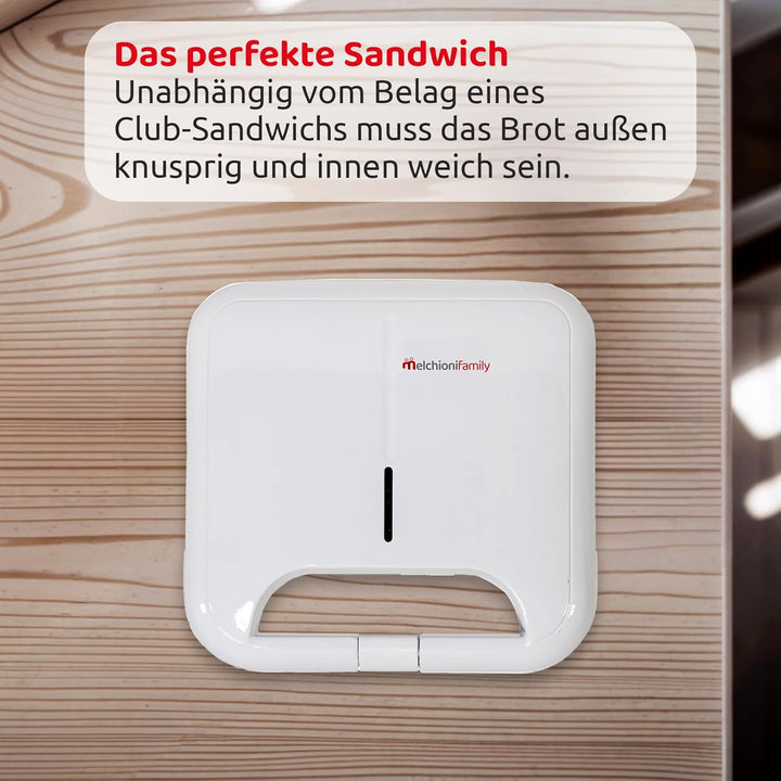 Melchioni family TOSTINA NEW ELEKTRISCHER TOASTER MIT ANTIHAFT-GRILLPLATTEN, Edelstahl, Weiss