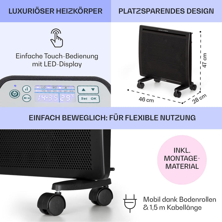 Klarstein Hot Spot Slimcurve Double 2-in-1 Heizgerät - Konvektions- und Infrarotheizung, Überhitzung