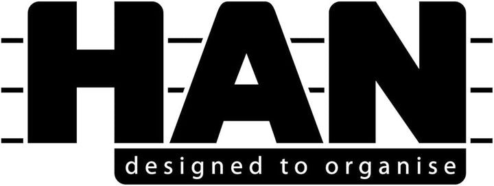 HAN Holz-Karteirog für 900 DIN A6 quer Karteikarten inkl. 1 Metallblattstütze, mit Beschriftungsfeld