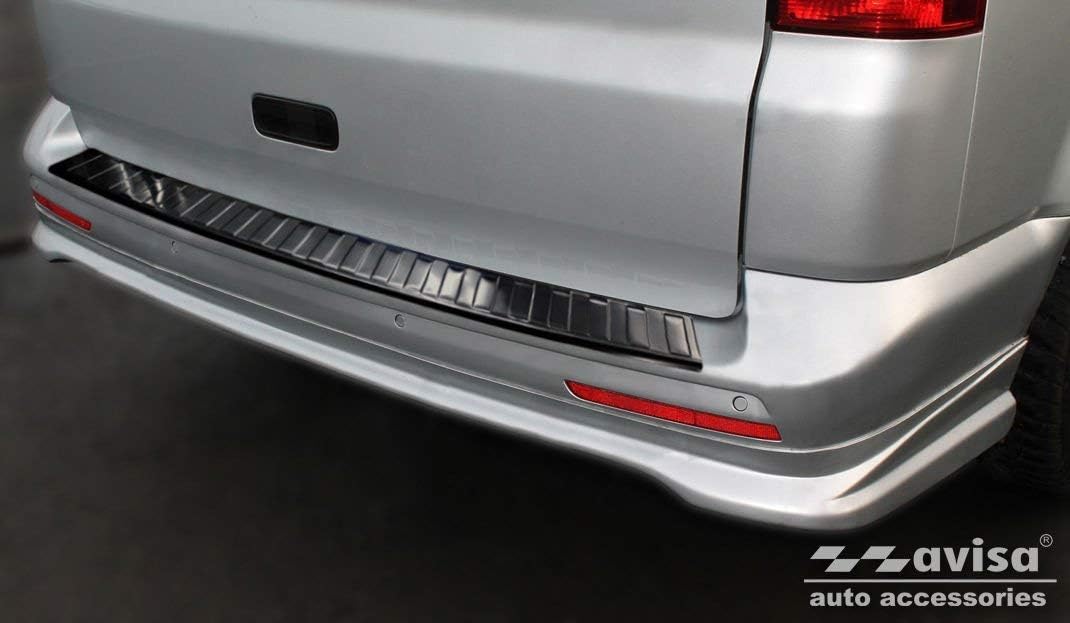 Schwarz Edelstahl Heckstossstangenschutz kompatibel mit Volkswagen Transporter T5 2003-2015 (Alle) &