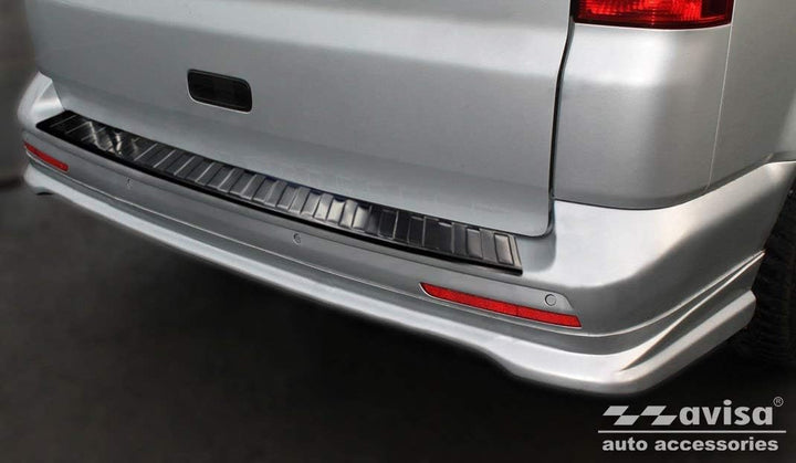 Schwarz Edelstahl Heckstossstangenschutz kompatibel mit Volkswagen Transporter T5 2003-2015 (Alle) &