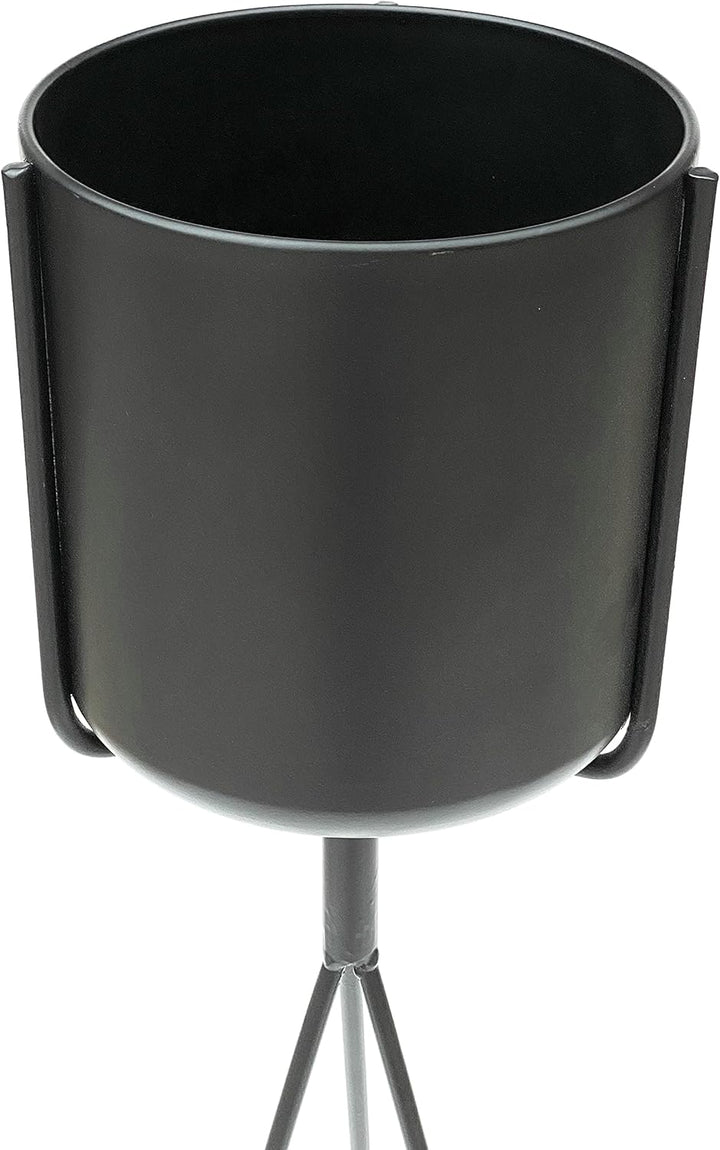 DanDiBo Blumenständer mit Topf Metall Schwarz 80 cm Blumenhocker 96022 Blumensäule Modern Pflanzenst