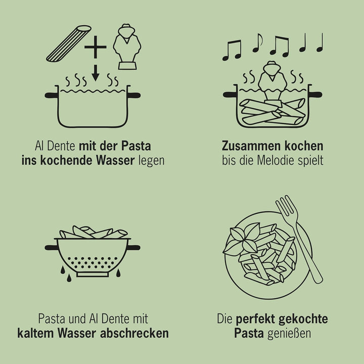 Al Dente rot - Singender Pastatimer zum Mitkochen - Pastatimer für alle gängigen Nudelsorten - itali