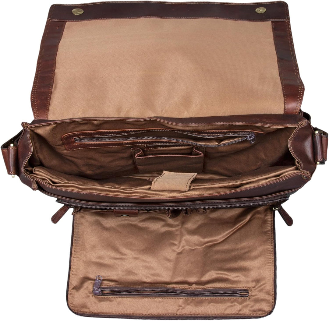 STILORD 'Harvey' Ledertasche Herren 15,6 Zoll Vintage Umhängetasche gross DIN A4 Laptoptasche elegan