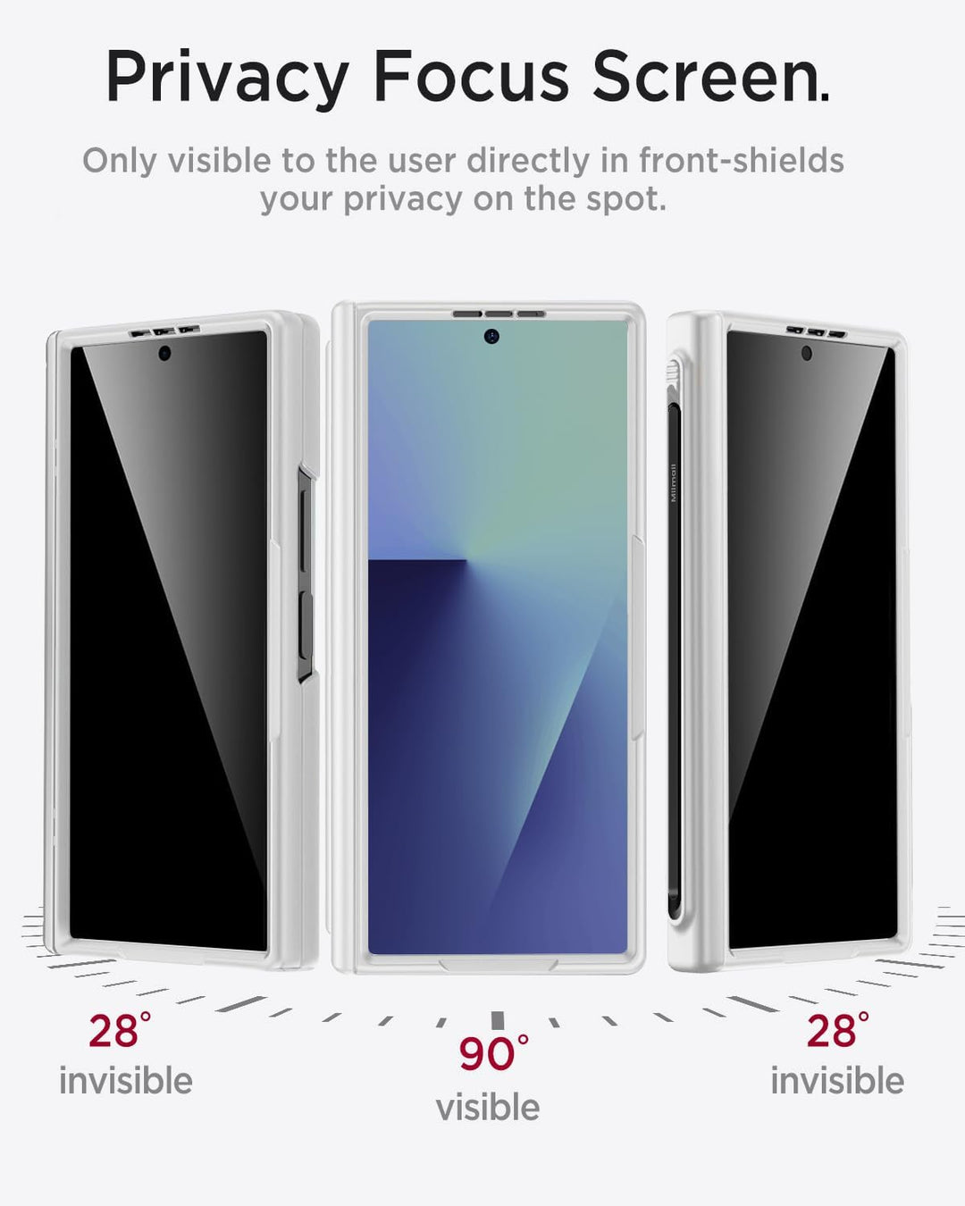 Miimall Magnetisch Hülle Kompatibel mit Samsung Galaxy Z Fold 7 Hülle mit S-Pen & Stifthalter, [Anti