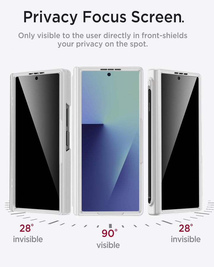 Miimall Magnetisch Hülle Kompatibel mit Samsung Galaxy Z Fold 7 Hülle mit S-Pen & Stifthalter, [Anti