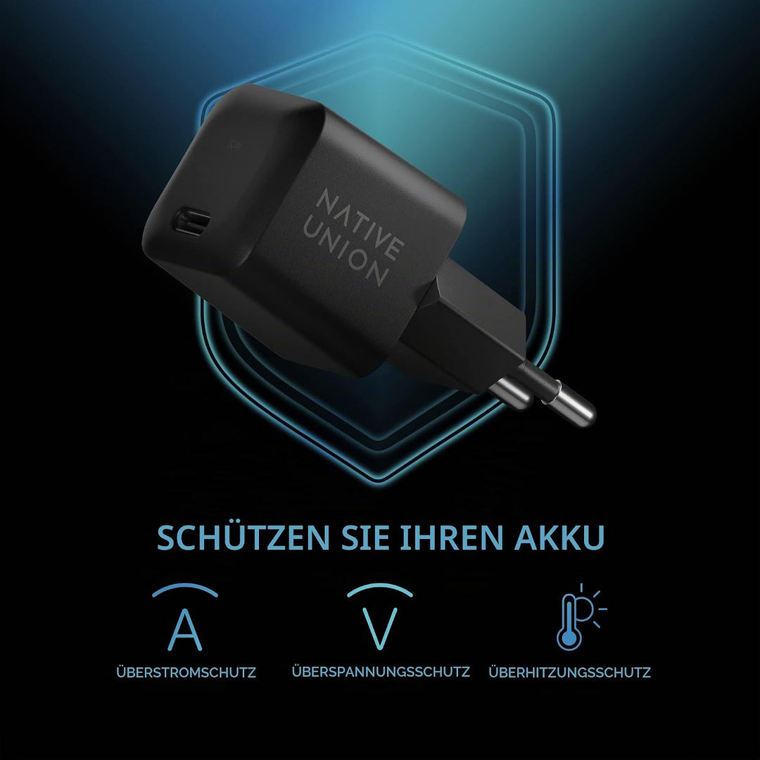 Native Union Schnelles GaN-Ladegerät PD 30W – Ultrakompaktes Power Delivery-fähiges USB-C-Ladegerät