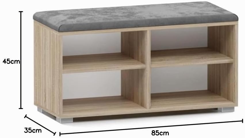 BDW Schuhschrank Schuhbank mit Sitzfläche Schuhregal, Schuhkipper, 85x35x45cm - Flur, Wohnzimmer, Sc
