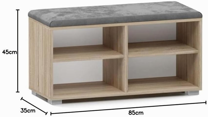 BDW Schuhschrank Schuhbank mit Sitzfläche Schuhregal, Schuhkipper, 85x35x45cm - Flur, Wohnzimmer, Sc