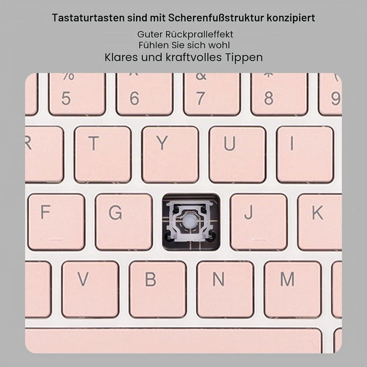 Kabellose Tastatur und Maus Set, 10 Zoll Bluetooth Tastatur, USB Aufladung, Ultradünne und Leise Des