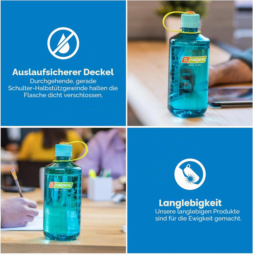 Nalgene Unisex – Erwachsene EH Sustain Trinkflasche, Cerulean, 1 L Cerulean Single, Cerulean Single