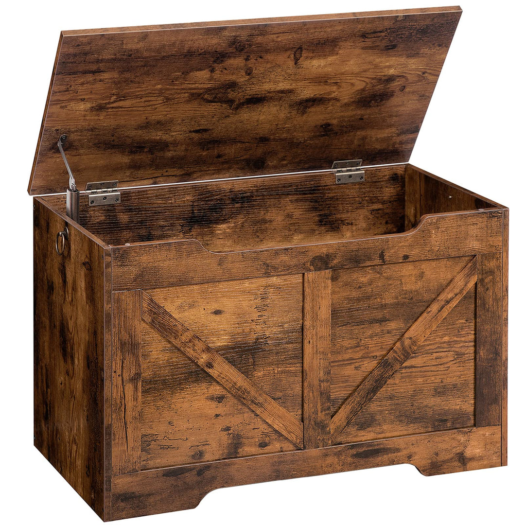 HOOBRO Truhen, Sitzbank mit Stauraum, Spielzeugkiste mit Deckel, Truhenbank, aufbewahrungsbox, 2 Rin