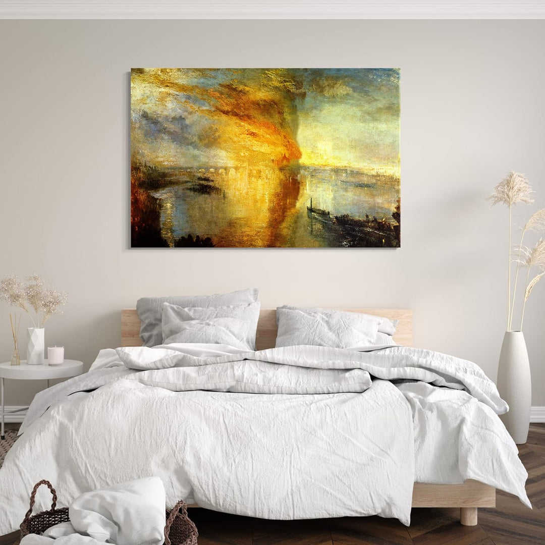 Leinwand (100x70cm): William Turner - The fire at The Parliament Building 100x70 cm, 100x70 cm
