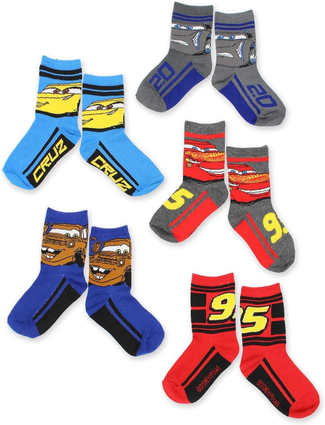 Disney Cars Boys Toddler Multi Pack Socks Set