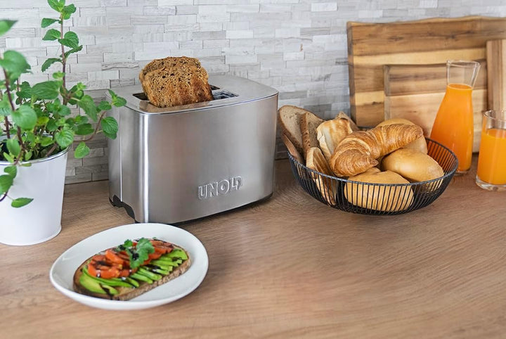 Unold 38216 Toaster Thommy – 2-Scheiben-Toaster, 850 W, wärmeisoliertes Edelstahlgehäuse, Extra-gros