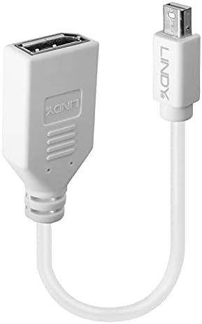 LINDY 41021 Adapterkabel Mini-DP (M)/DP (F) Kupplung, Premium geschirmt weiss