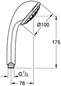 GROHE Relexa 100 Five - Handbrause (5 Strahlarten, langlebige Oberfläche, Antikalk-System), chrom, 2