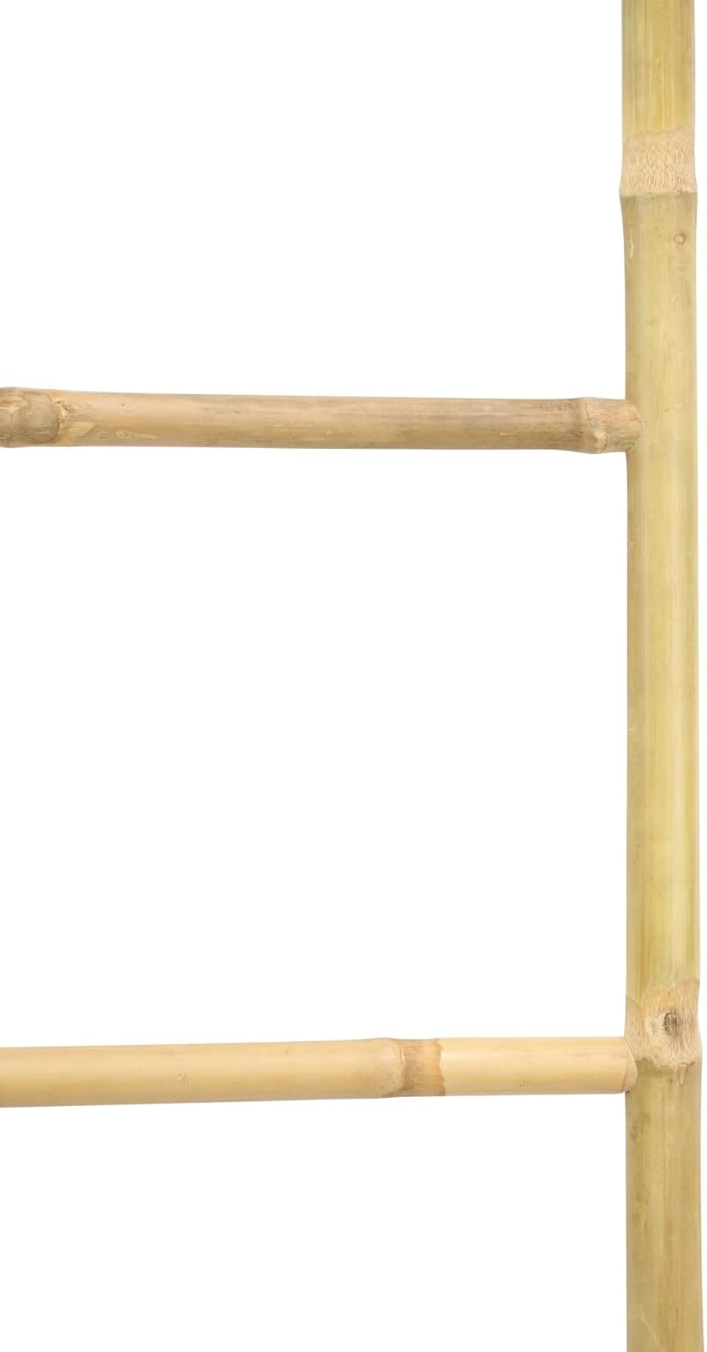 Dekoleidenschaft Handtuchleiter aus Bambus, 115 cm hoch, 4 Sprossen, Handtuchständer, Kleiderständer