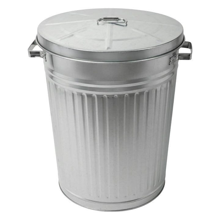 Spetebo Zink Abfalleimer mit Deckel - 55 Liter - XXL Mülleimer draussen - Zinkeimer Outdoor Mülleime