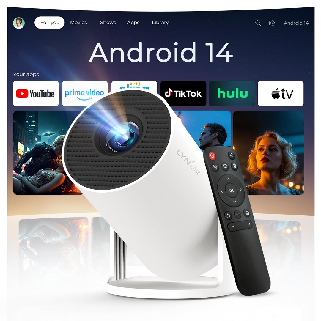 4K 1080P Unterstützt Mini Beamer Projektor Auto Keystone Smart Beamer Android 11 Integrierte Apps Po