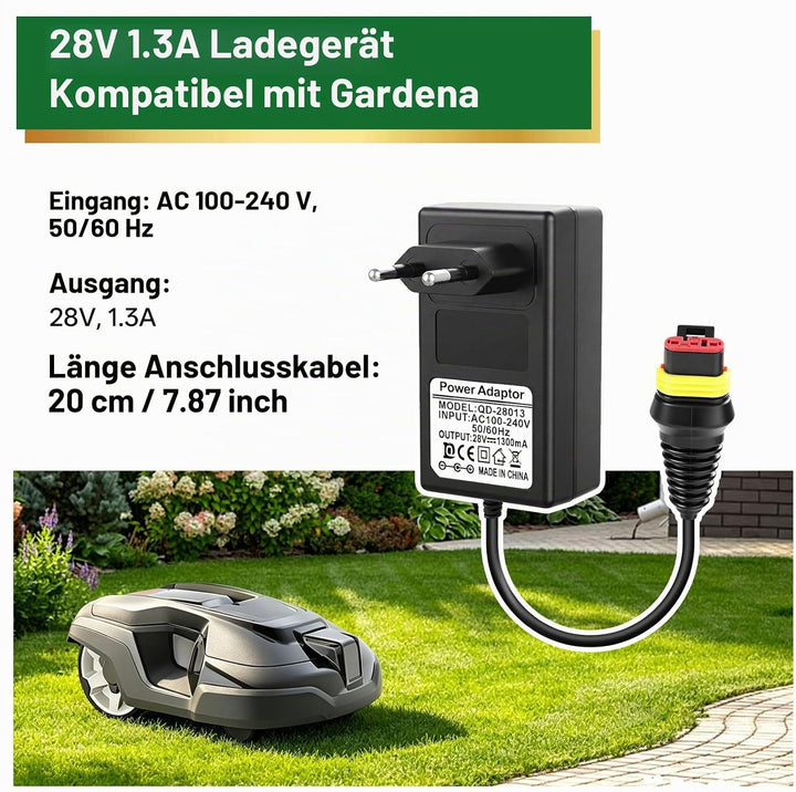 28 V 1,3A Adapter Rasenmäher Netzteil, Kompatibel mit Husqvarna Automower 105, 310, 315, 315X Mährob