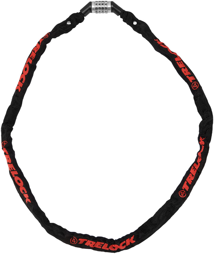 TRELOCK BC 115/110/4 Code Kettenschloss – Länge 110 cm – Frei einstellbarer Code – Schwarz