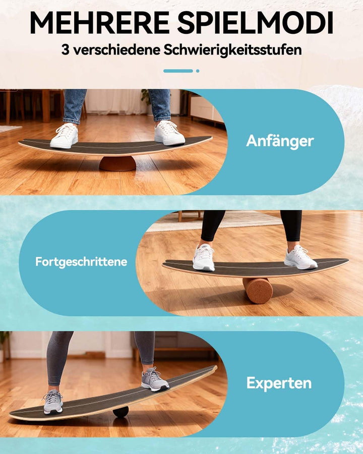 Balance Board Erwachsene | Rutschfeste Oberfläche & Rocker Shape | Surf Balanceboards für Surf Core-