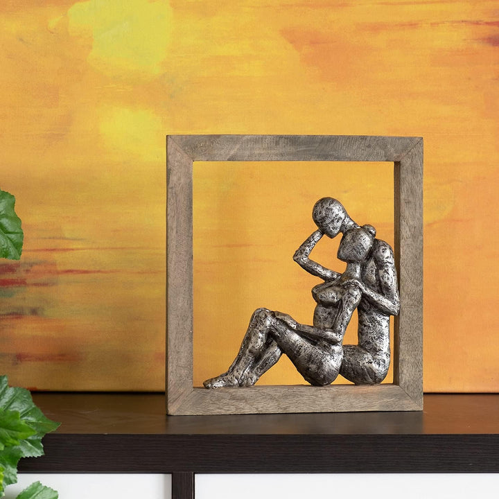 Moritz Skulptur Liebespaar im Bilderrahmen I 27 x 29 x 3 cm I verliebtes Paar I Pärchen I Geschenkid
