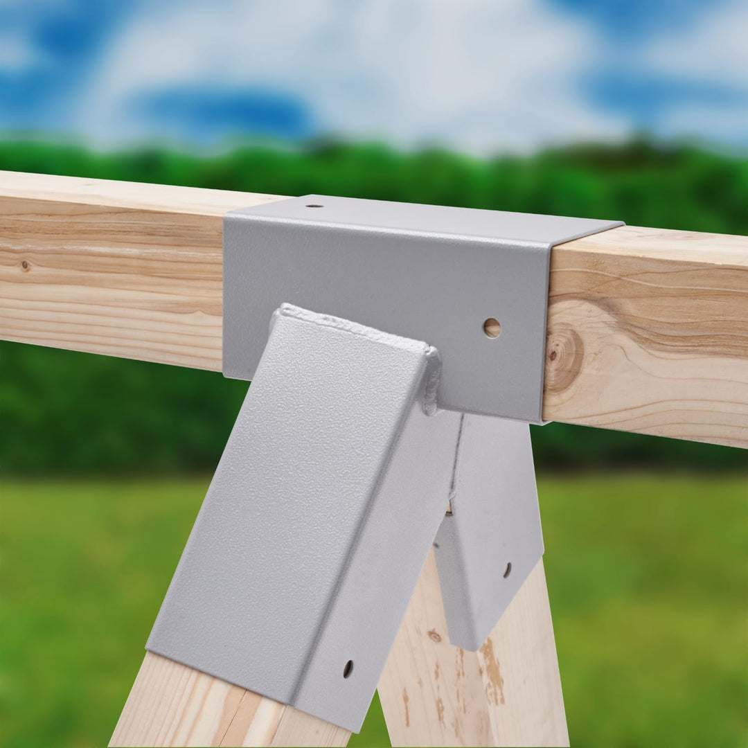TRIBECCO® Vierkant Schaukelverbinder 90/90mm (100°, Grau) aus pulverbeschichtetem Stahlblech für Gar