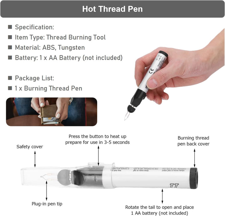 Fadenbrenner, Brennender Fadenstift Werkzeug zum Formen/Fadenbrennen Brennender Fadenstift Trimmen B
