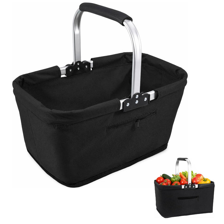 30L Faltbarer Einkaufskorb – Maximaler Stauraum, minimales Packmass Schwarz, Schwarz