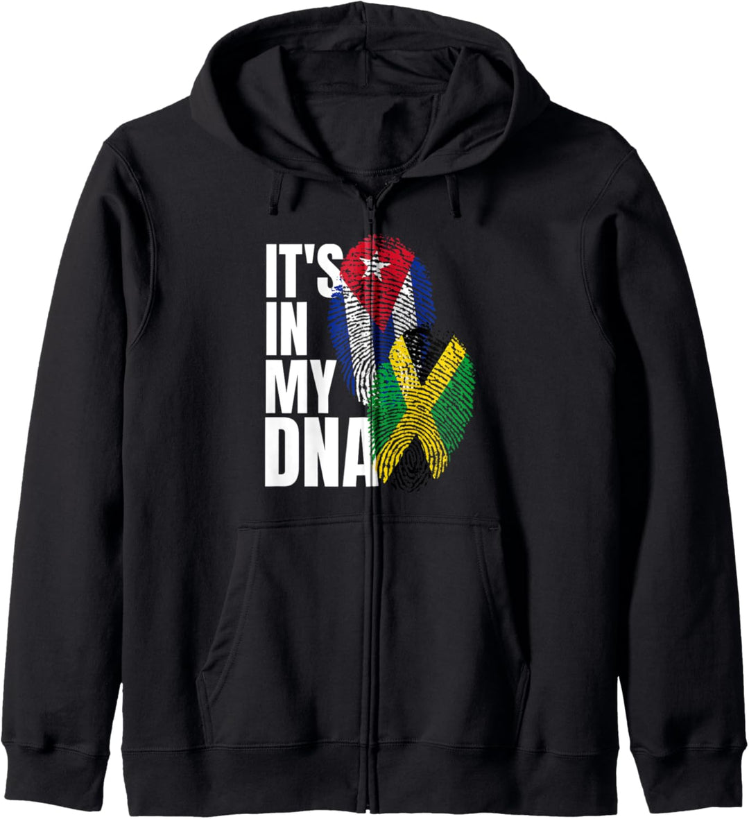Jamaikanisches und Kubanisches DNA-Erbe-Flagge gemischt Kapuzenjacke