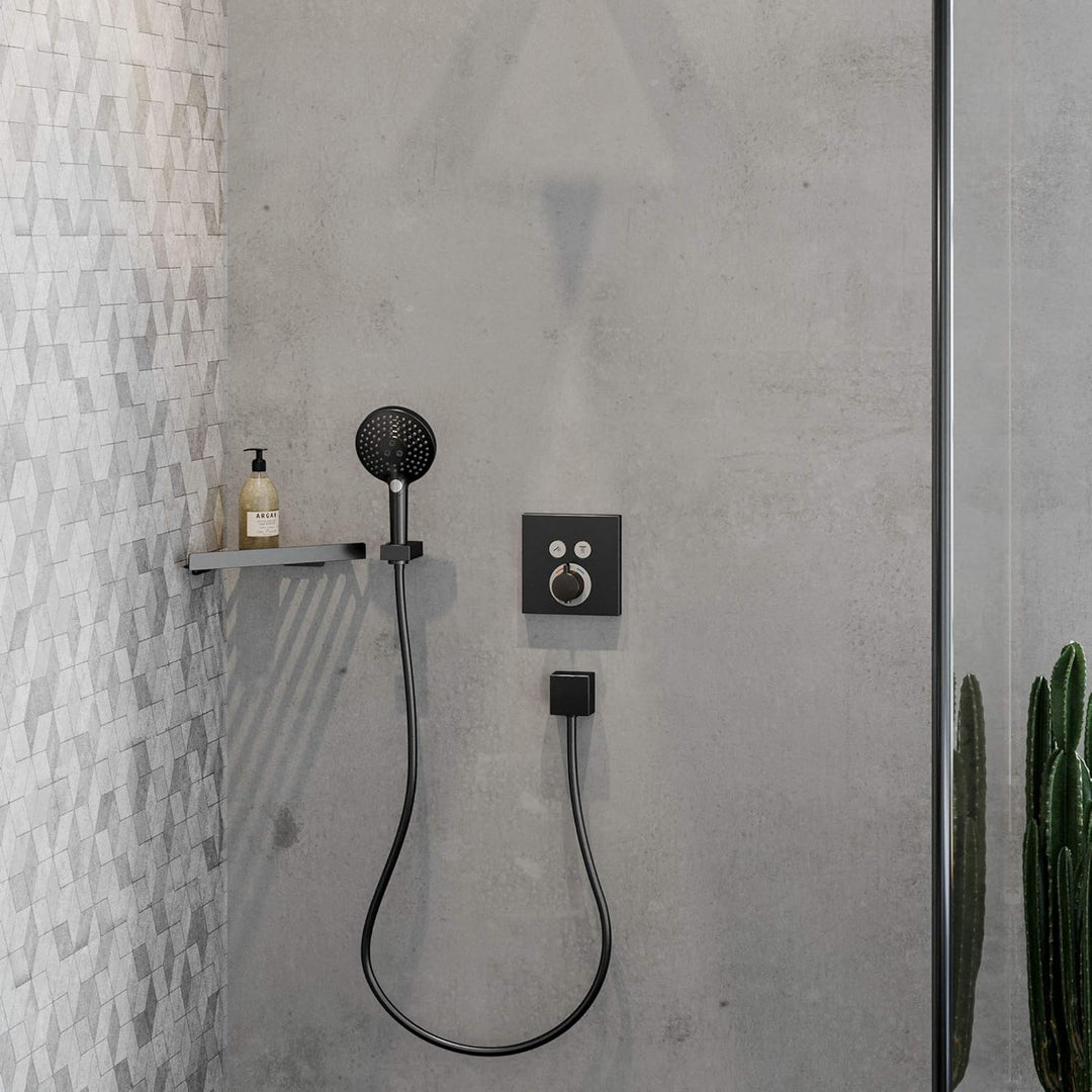 hansgrohe Duschkopf Raindance Select S 120 (Regendusche, 3 Strahlarten), Brushed Black Chrome Brushe