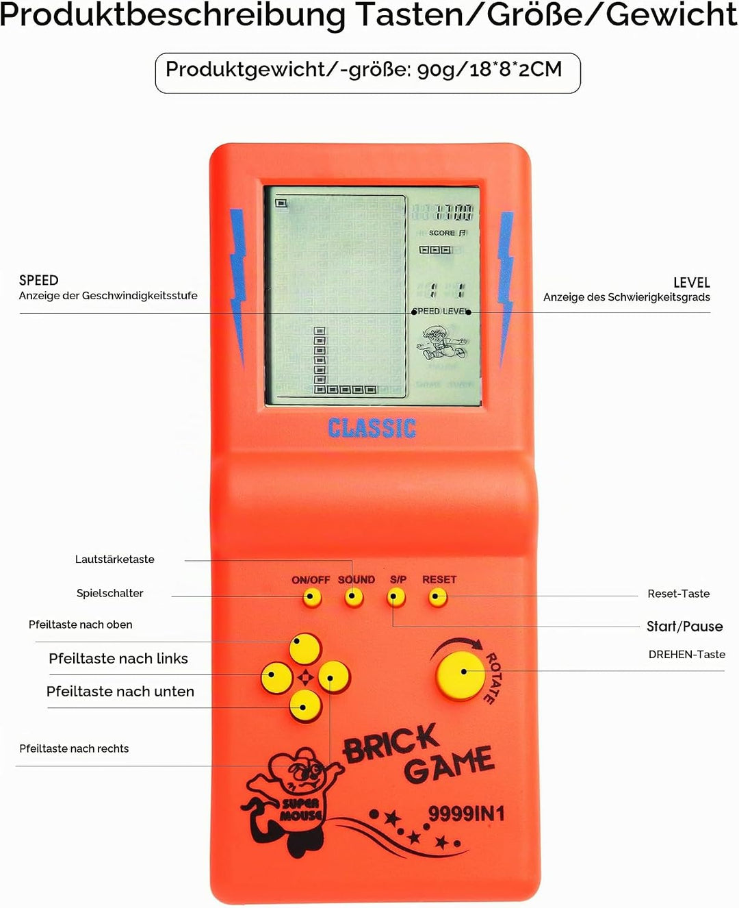 HLF 3,5-Zoll-Grossbild-Ziegel Spielkonsole Baustein Spiel Renn- / Panzerspiel eingebaute 23 Klassisc