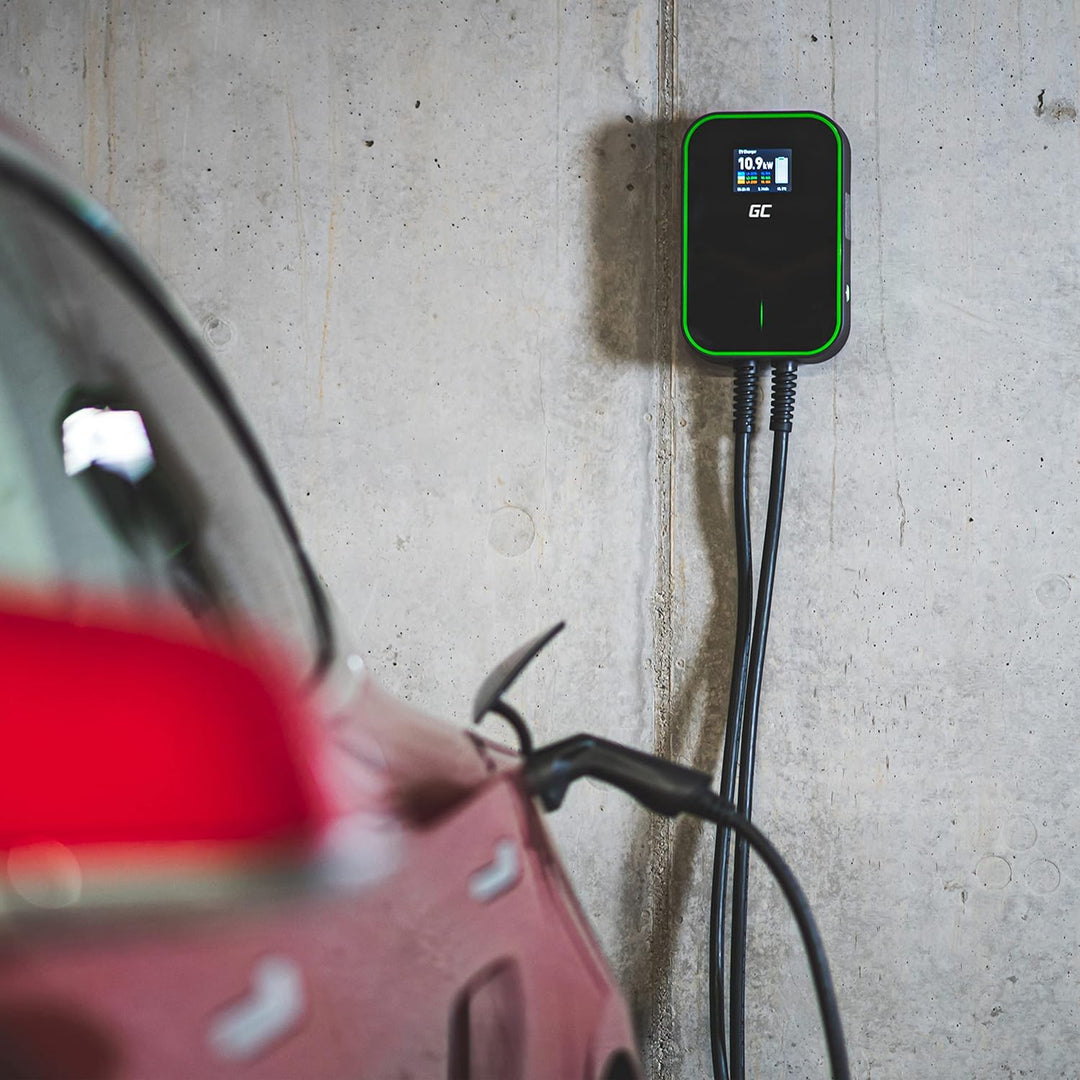 Green Cell GC PowerBox Wallbox 22kW Typ 2 Ladegerät für EV Ladekabel 6m LCD Display Kompatibel mit M
