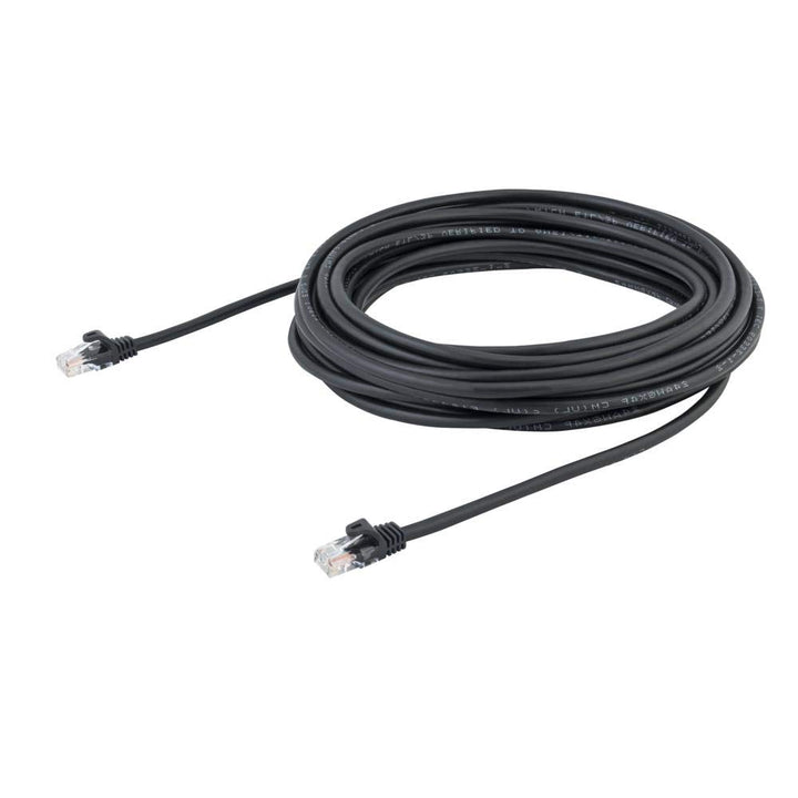 StarTech.com 45PAT10MBK Cat5e Netzwerkkabel (10m, Cat 5e Patchkabel, RJ45 UTP, PoE, mit Rastnasensch