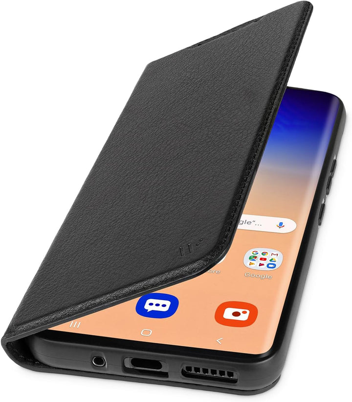 WIIUKA Hülle für Samsung Galaxy A53, Premium Leder, mit Kartenfach, extra Dünn, Handyhülle mit Stand