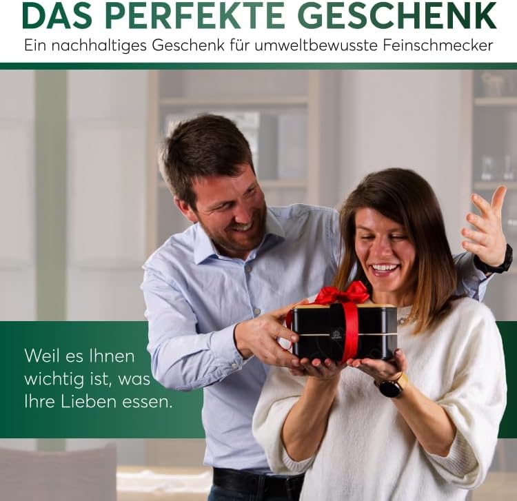 UMAMI Bento Box für Erwachsene/Kinder, neue Premium Edition, 1 Sossentöpfe & 4 Bestecke, Lunch Box f