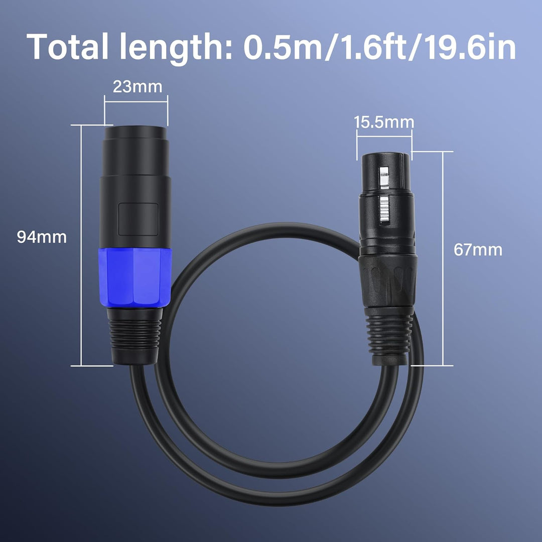 SinLoon Speakon auf XLR-Kabel, 22 AWG, Speakon auf XLR-Buchse, Audio-Verlängerungskabel mit Drehvers