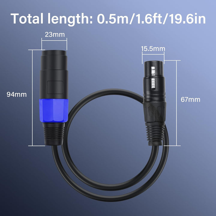SinLoon Speakon auf XLR-Kabel, 22 AWG, Speakon auf XLR-Buchse, Audio-Verlängerungskabel mit Drehvers