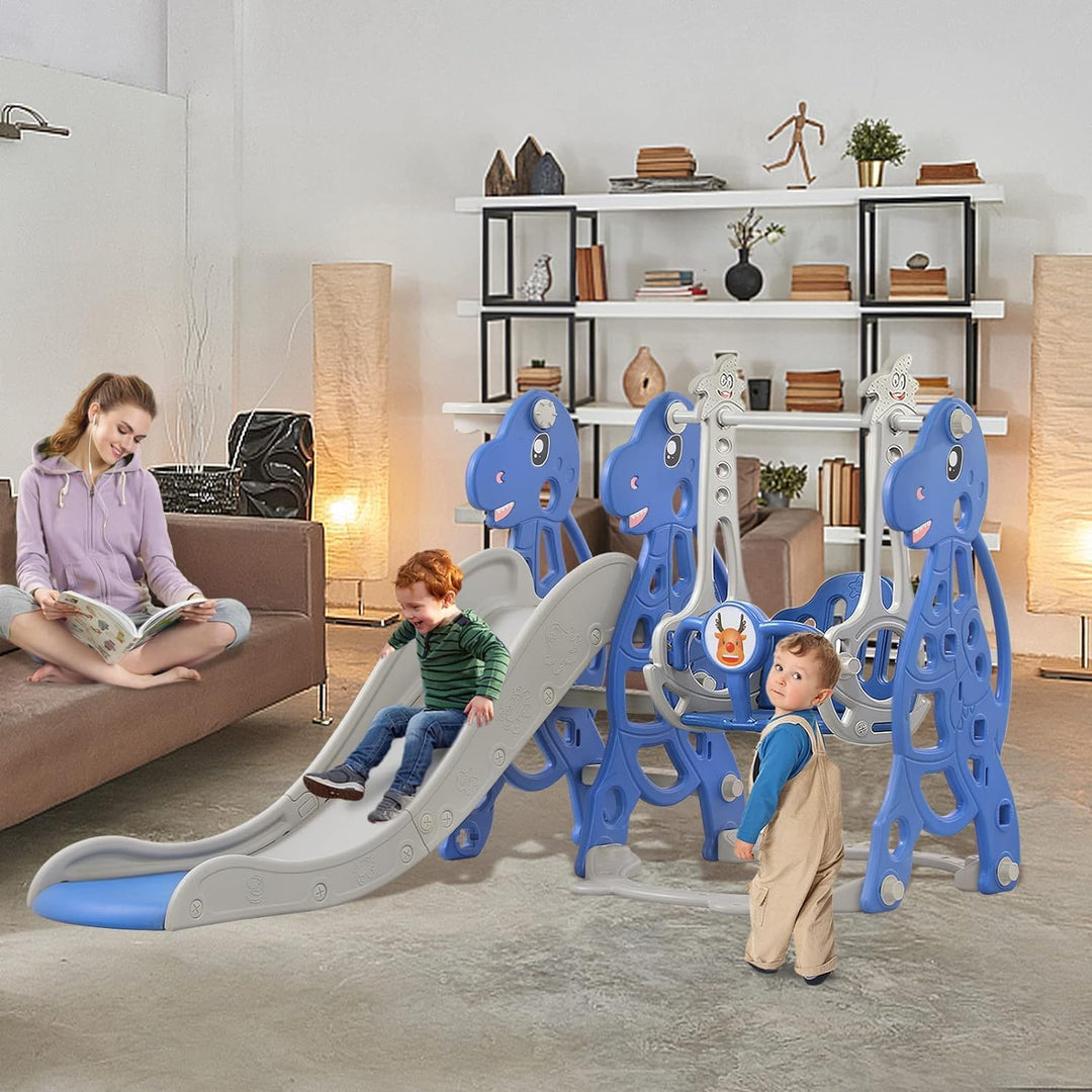 LARS360 4-in-1 Kinder Spielplatz, Spielzeugrutsche mit Kletterleiter, Multifunktionales Spielplatzse